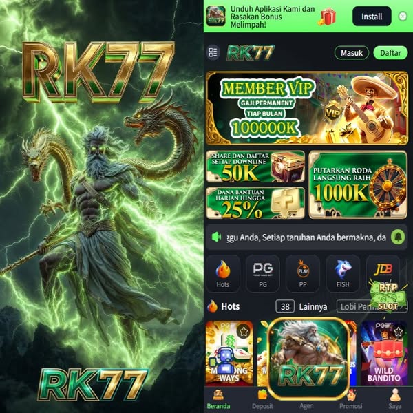 RK77 - Dowdload & Install Aplikasi Slot Asli Minimal Bet 400 Perak